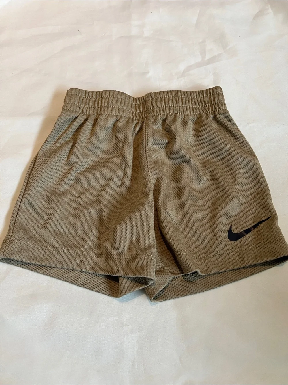 “Bundle 10/$13” Nike 18m toddler boy Tan Mesh Athletic Shorts with Black Swoosh